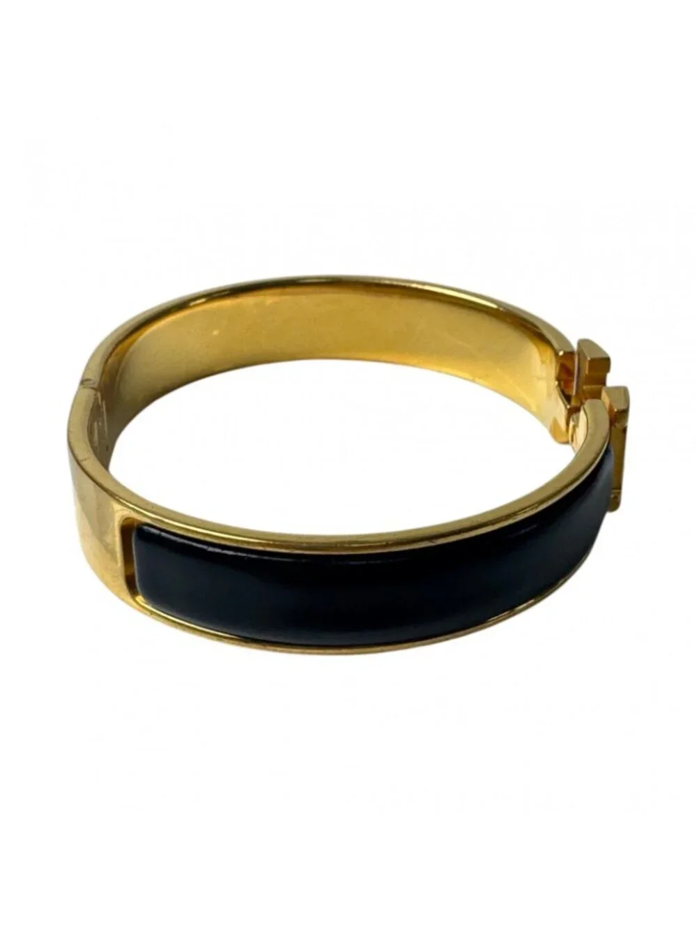 Hermes Clic Clac Bracelet Black Gold